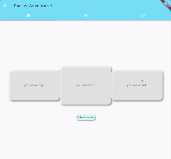 gif of a mobile app prototype for android.